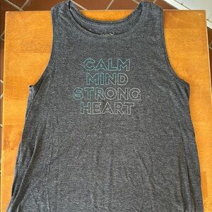 Old Navy Gray Tank Top with Blue and Green Text